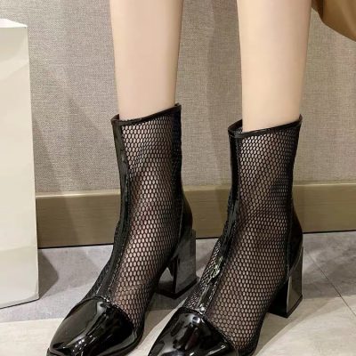 2021新款網紗透氣時尚易襯方頭靴Boots